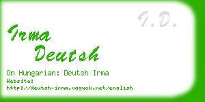 irma deutsh business card